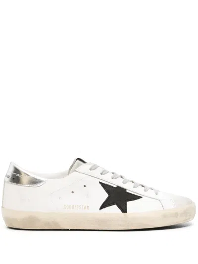 Golden Goose Super Star Leather Sneakers In White