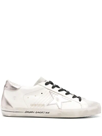 Golden Goose Super-star Leather Sneakers In White