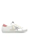 Golden Goose Super Star Leather Upper Glitter Star Cocco Printed Heel Shoes In White