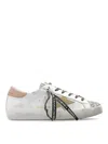 Golden Goose Womens Bio-based Super-star With Platinum Glitter Tongue In White