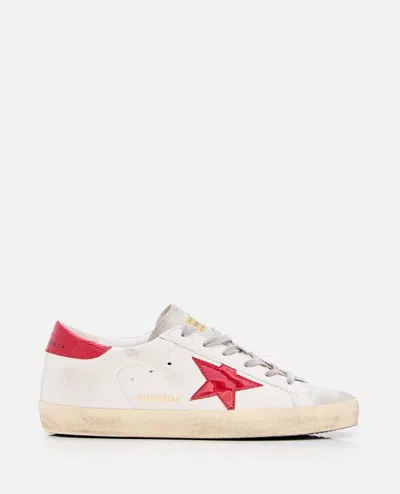 Golden Goose Super Star Leather Sneakers In White