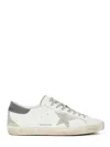 Golden Goose Super Star Leather Sneakers With Suede Accents In White