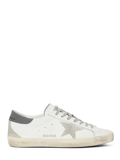 GOLDEN GOOSE SUPER STAR LEATHER SNEAKERS WITH SUEDE ACCENTS