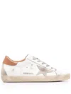 Golden Goose Super-star Leather Upper And Heel Suede Star And Heel In White