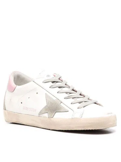 GOLDEN GOOSE GOLDEN GOOSE SUPER-STAR LEATHER UPPER AND HEEL SUEDE STAR AND SPUR CREAM SOLE