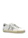 Golden Goose Super-star Leather Sneakers With Suede Grey Leather And Leather Grey Heel Tab Shoes In White