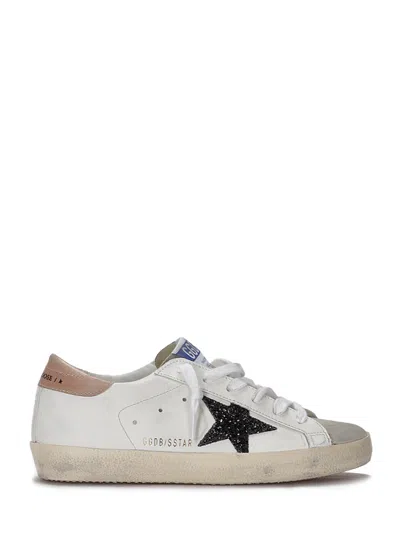 Golden Goose Super-star Leather Upper And Heel Suede Toe Glitte In Multi