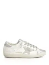 Golden Goose Super-star Leather Upper And List Suede Star Laminated Suede Toe And Heel Sneakers White In Neutral