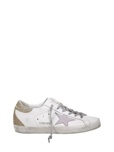 Golden Goose Super Star Leather Upper And Star Glitter Heel