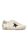 Golden Goose Super Star Glitter Leather Sneakers In White