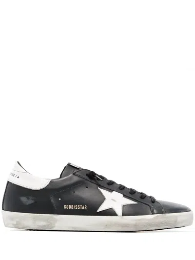 GOLDEN GOOSE GOLDEN GOOSE "SUPER STAR" LEATHER UPPER SHINY LEATHER STAR AND HEEL SNEAKERS SHOES