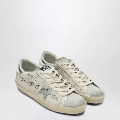 Golden Goose Super Star Leather Upper Suede Star And Toe Laminated Leather Heel In White