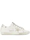 Golden Goose Super-star Leather Upper Suede Star Piper Print Heel Shoes In White