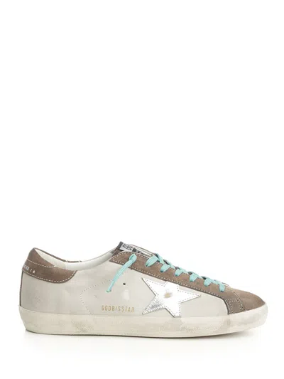 Golden Goose Super-star Leather Upper Suede Toe Tongue And Heel Laminated Star Sneakers Grey In White