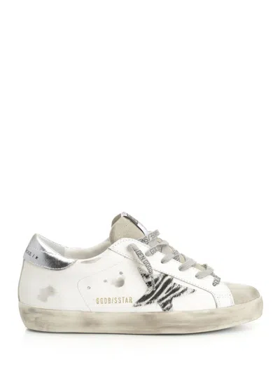 Golden Goose Super-star Leather Upper Suede Toe Zebra Horsy Star Laminated Heel Sneakers White