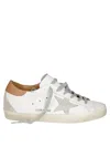 Golden Goose Super-star Leather Upper And Heel Suede Star And Heel In White
