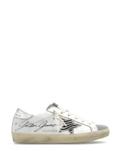 Golden Goose Super-star Leather Upper With Signa In White