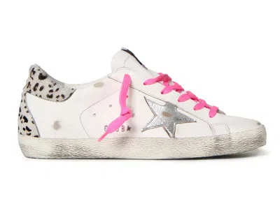 Pre-owned Golden Goose Super Star Leopard Print (women's) Sneakers In White/silver/pink