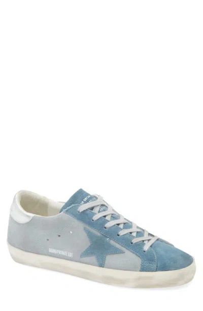 Golden Goose Super-star Low Top Sneaker In Grey/blue/silver