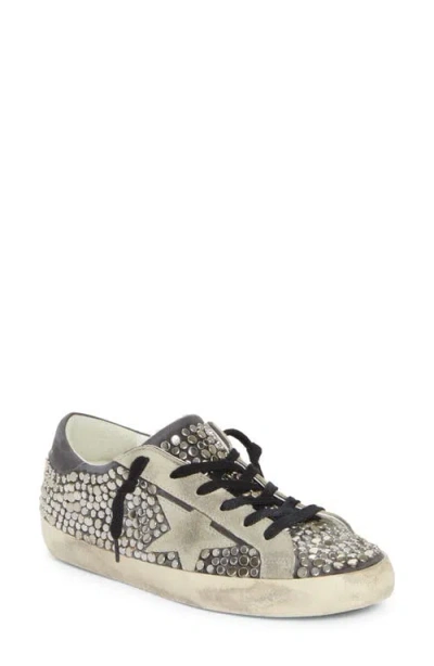 Golden Goose Super-star Low Top Sneaker In Beige/silver