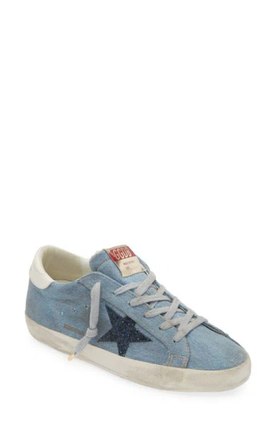 Golden Goose Super-star Low Top Sneaker In Denim/navy