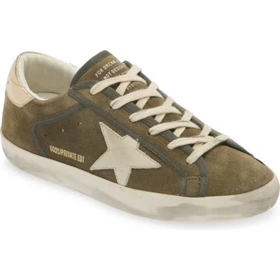 Golden Goose Super-star Low Top Sneaker In Green