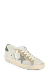 Golden Goose Super-star Low Top Sneaker In Grey/ Green