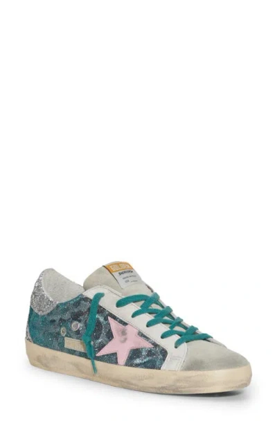 Golden Goose Super-star Low Top Sneaker In Purple Black Leo/ice/pink