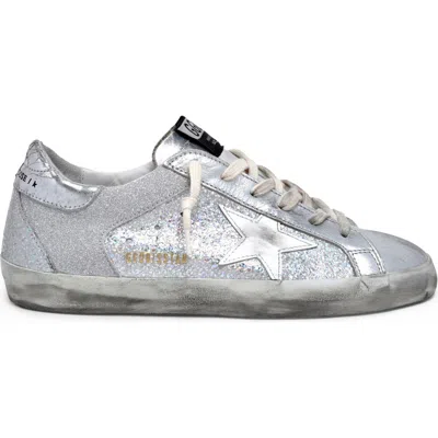 Golden Goose Super-star Low Top Sneaker In Silver/white