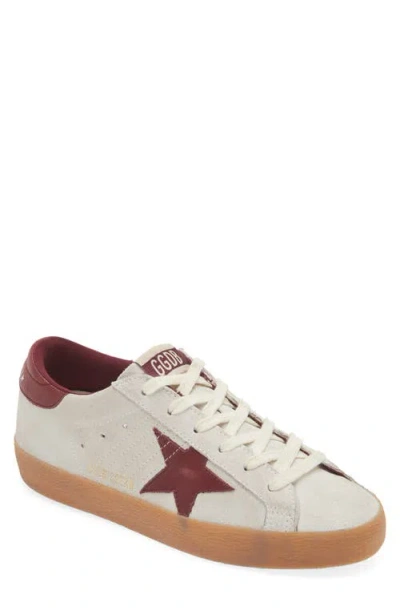 Golden Goose Super-star Low Top Sneaker In White/ Bordeaux