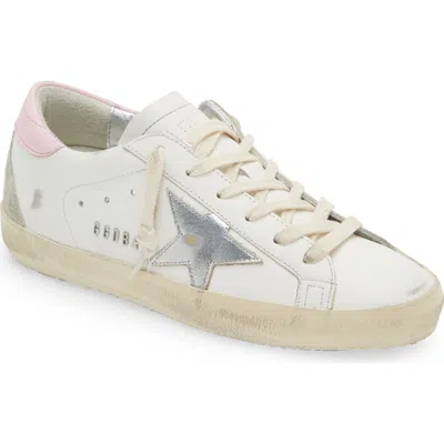 Golden Goose Hi Star Distressed Leather Sneakers In White