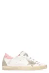 Golden Goose Super-star Sneakers In Nappa Leather With Suede Star And Pink Leather Heel Tab Shoes In White