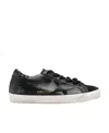 Golden Goose Textured Star Design Sneakers With Sparkling Accents In Black