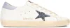 Golden Goose Low-top White Sneakers With Glittery Star And Metallic Heel Tab In Animal Print