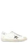 Golden Goose Super-star Sneakers With Zebra Pony Hair Star In White