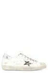 Golden Goose Super-star Sneakers With Zebra Pony Hair Star In White