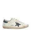 Golden Goose Super-star Distressed Leather Sneakers In White
