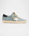Golden Goose Super-star Low-top Suede Sneakers In Blue