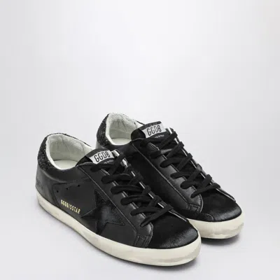 Golden Goose Super-star Low Trainer With Rhinestones In Black