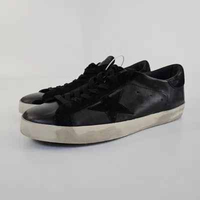 Pre-owned Golden Goose Super-star Men's Black Leather Low Top Sneakers