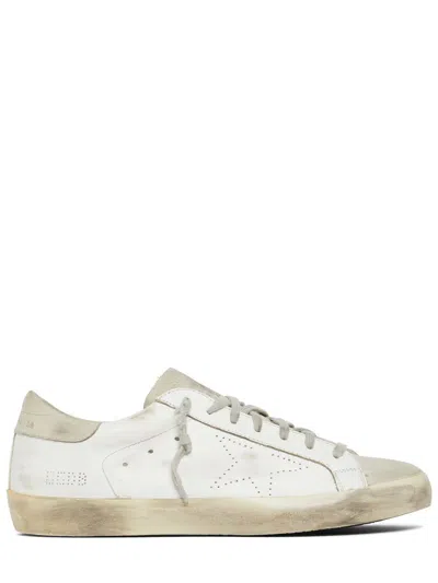 Pre-owned Golden Goose Super-star Men's White Leather Low Top Sneakers