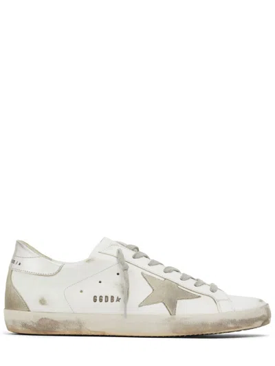 Pre-owned Golden Goose Super-star Men's White/silver Leather Low Top Sneakers