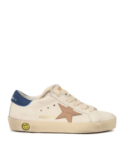 Golden Goose Kids' Super Star Nappa Upper And List Nabuk Star Leather Heel In Gold