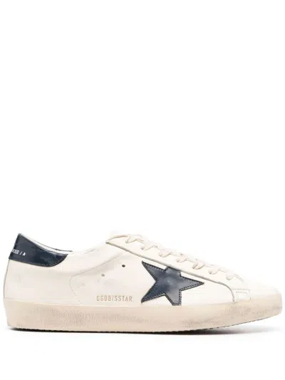 Golden Goose Superstar Distressed Leather Sneakers In White