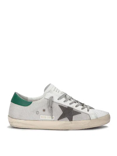 Golden Goose Super-star Net Upper Forated Leather In Green