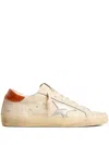 Golden Goose Super Star Panelled Leather Sneakers In White