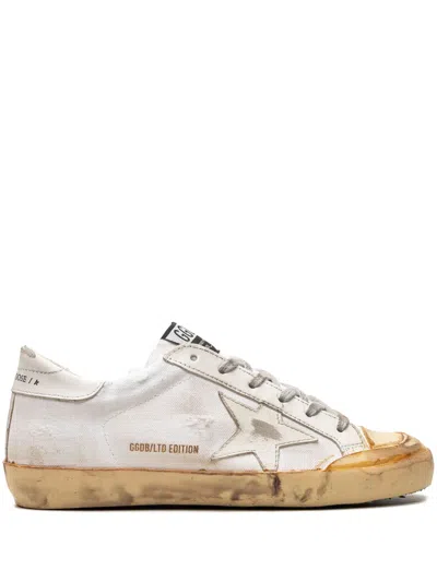 Golden Goose Super-star Penstar Captoe "white/beige" Sneakers In Weiss