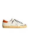 Golden Goose Super-star Penstar With Silver Star And Orange Heel Tab