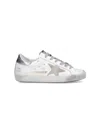 Golden Goose Superstar White Low Top Sneakers With Star Patch On The Side And Laminated Heel In Leather Woman In White