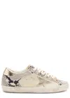 Golden Goose Super-star Python-effect Panelled Leather Sneakers In Beige